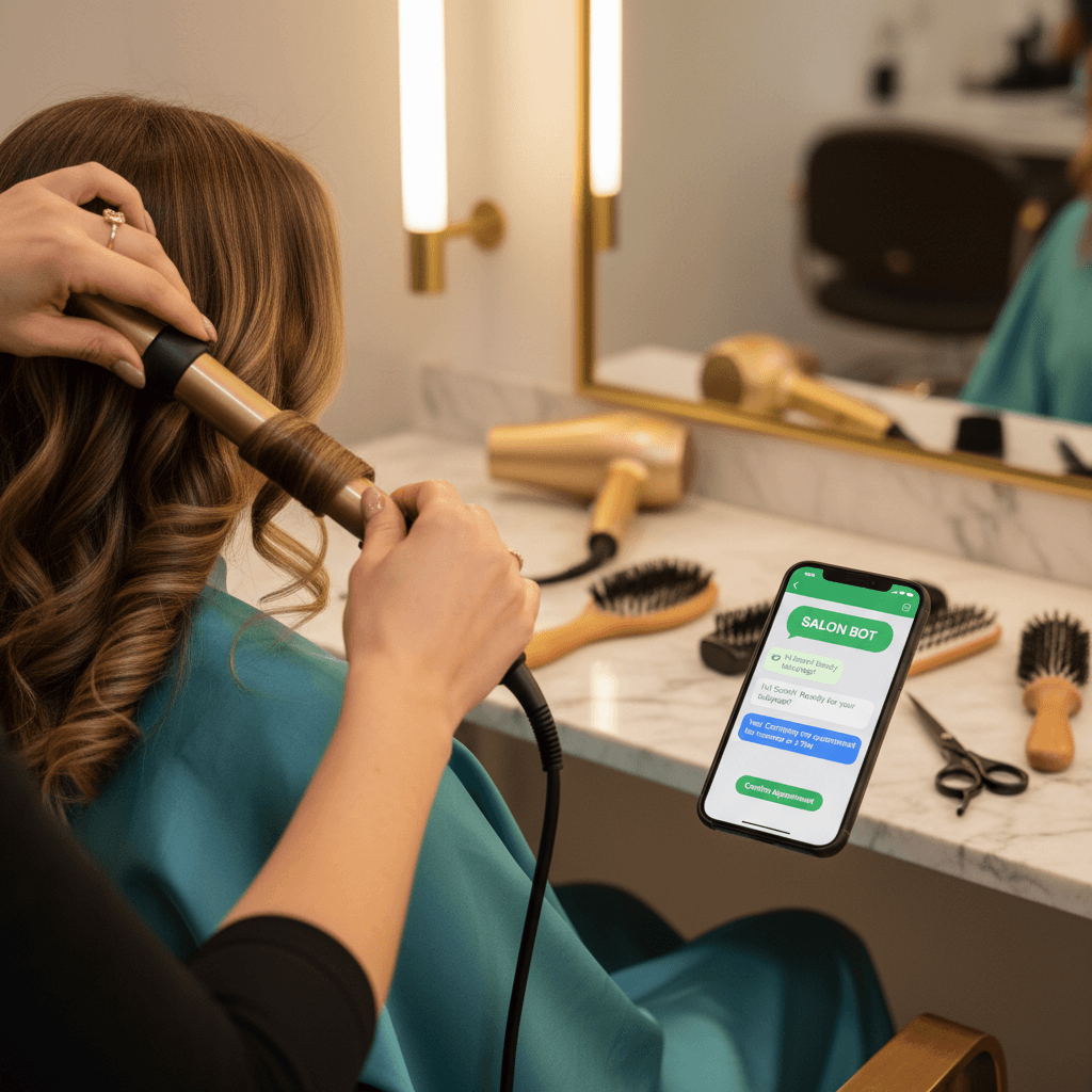 مصففة شعر تدير العملاء عبر الدردشة الآلية