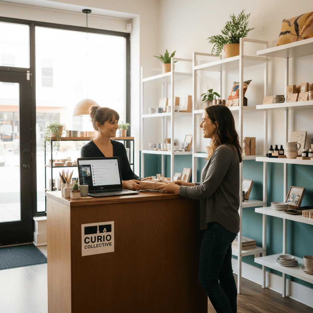 صاحب متجر يدير التفاعلات مع العملاء عبر الأتمتة